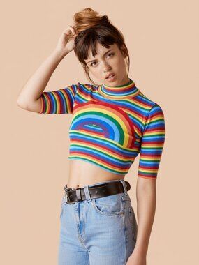UNIF OTR Over the Rainbow iconic crop top